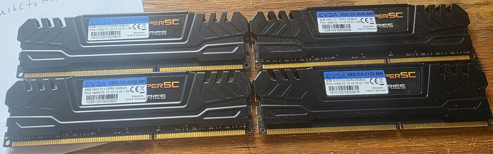 EVGA SuperSC 16GB (4x4GB) DDR3-2400 PC3-19200 240-Pin DIMM 08G-D3-2400-MR