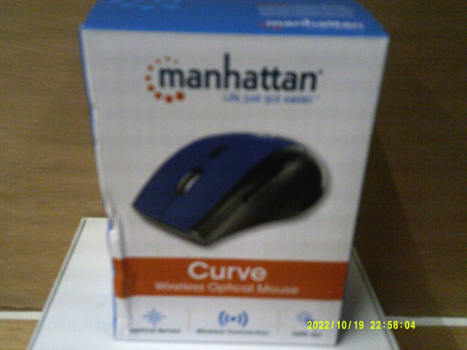Manhattan Curve Wireless Optical Mouse (Blue Black)