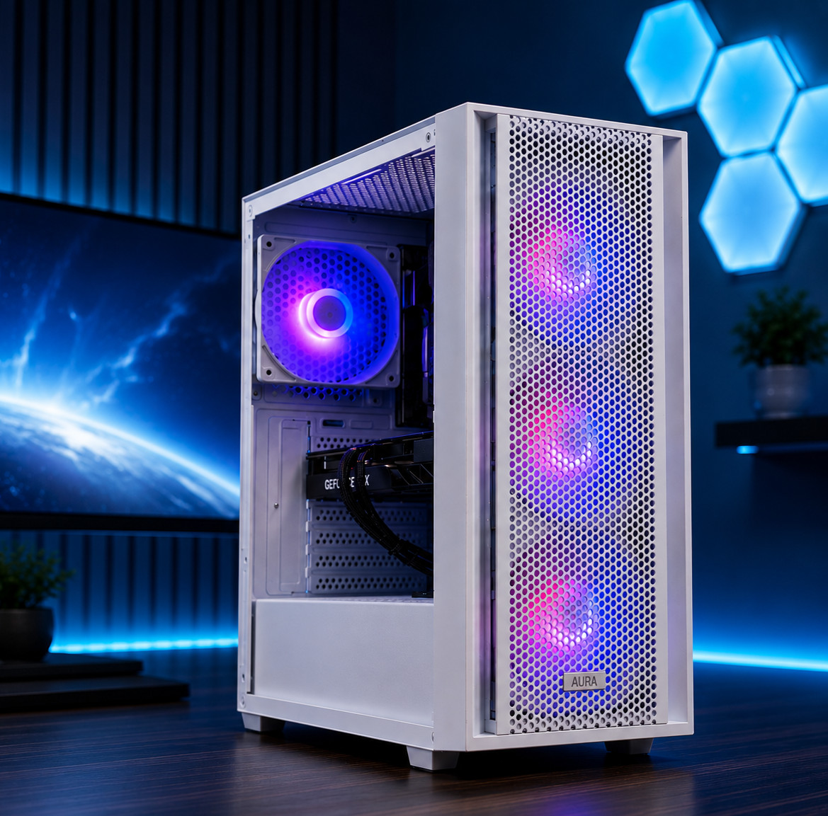 White RTX 5060 Intel i7, Ryzen 7 32 GB RAM 2TB SSD Gaming Computer Desktop PC