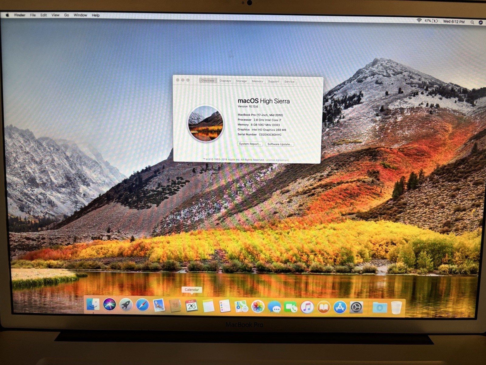Apple Macbook Pro 17" A1297 Mid 2010 i7 2.8 GHz 512GB SSD 8GB High Sierra