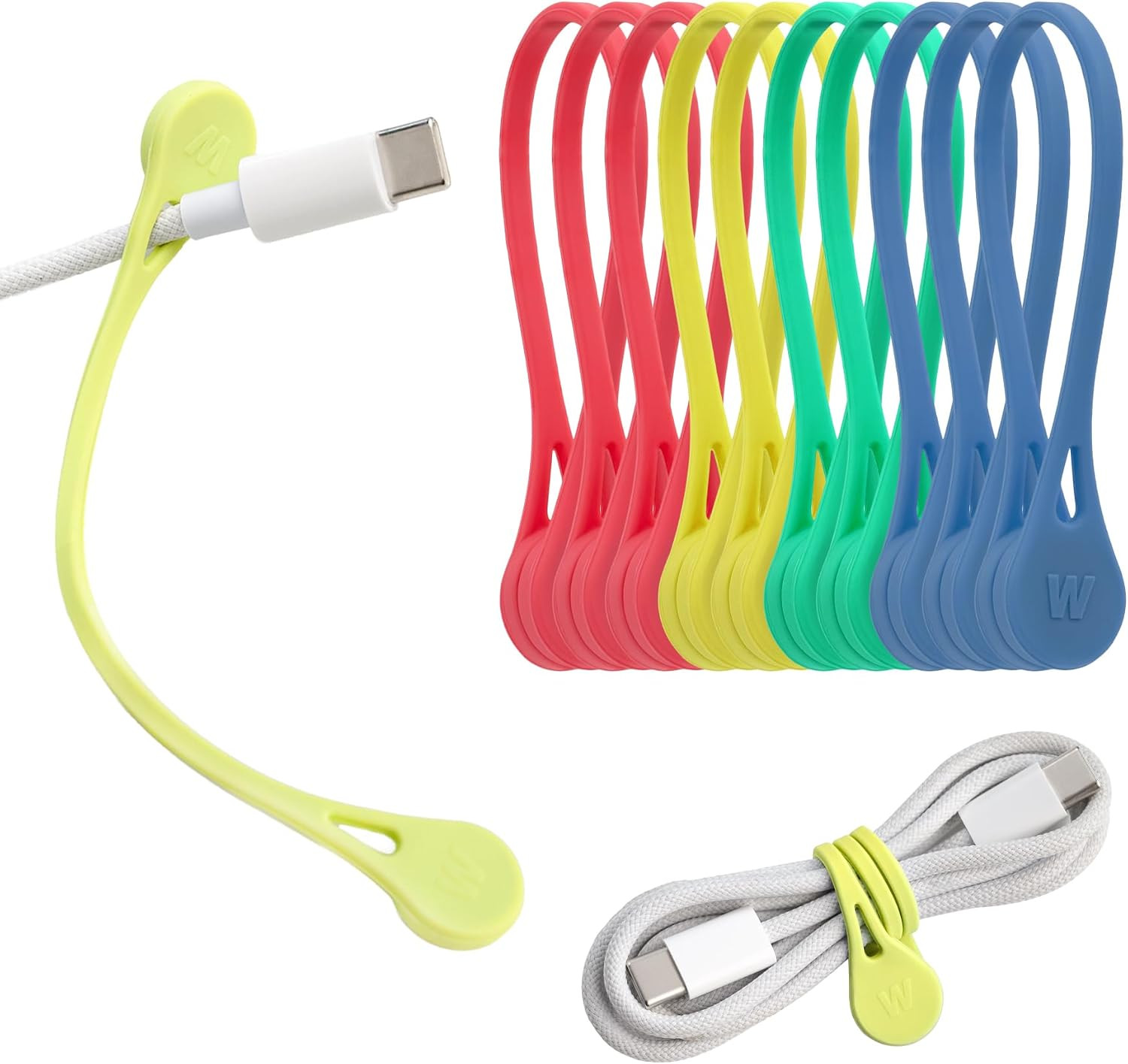 MagnaTies 10pk Magnetic Silicone Ties for Cords