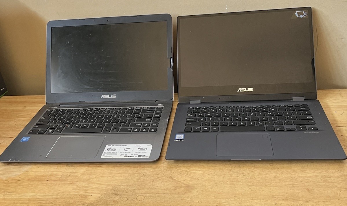 PRE-OWNED/Untested/For Parts Only Lot of 2 Asus Model TP412F, Asus Model E403N