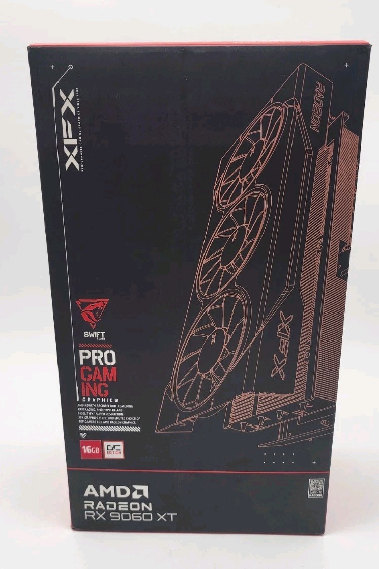 XFX Swift Radeon RX 9060 XT 16GB GDDR6 OC Triple Fan Graphics Card - Black