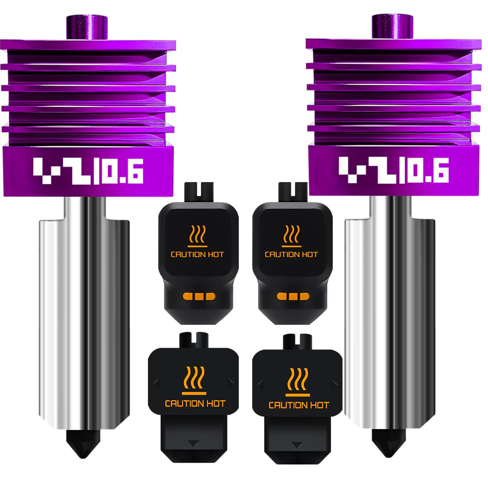 2PK MPVD Hotend For X2D/P2S/H2D/H2C/H2S/A1/A1mini, 2 PK 0.6mm Kit