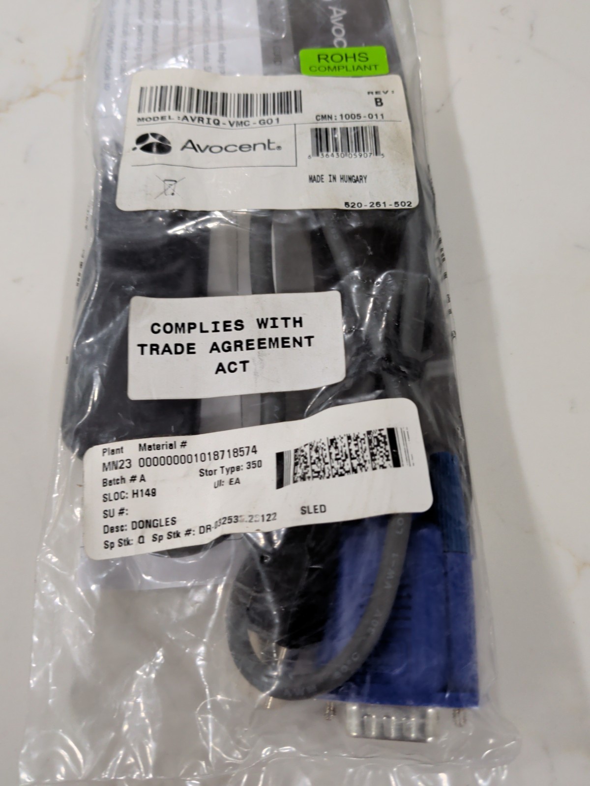 NEW Avocent AVRIQ-VMC AVRIQ-VMC-G01 KVM Switch USB USB2 Virtual Media Module