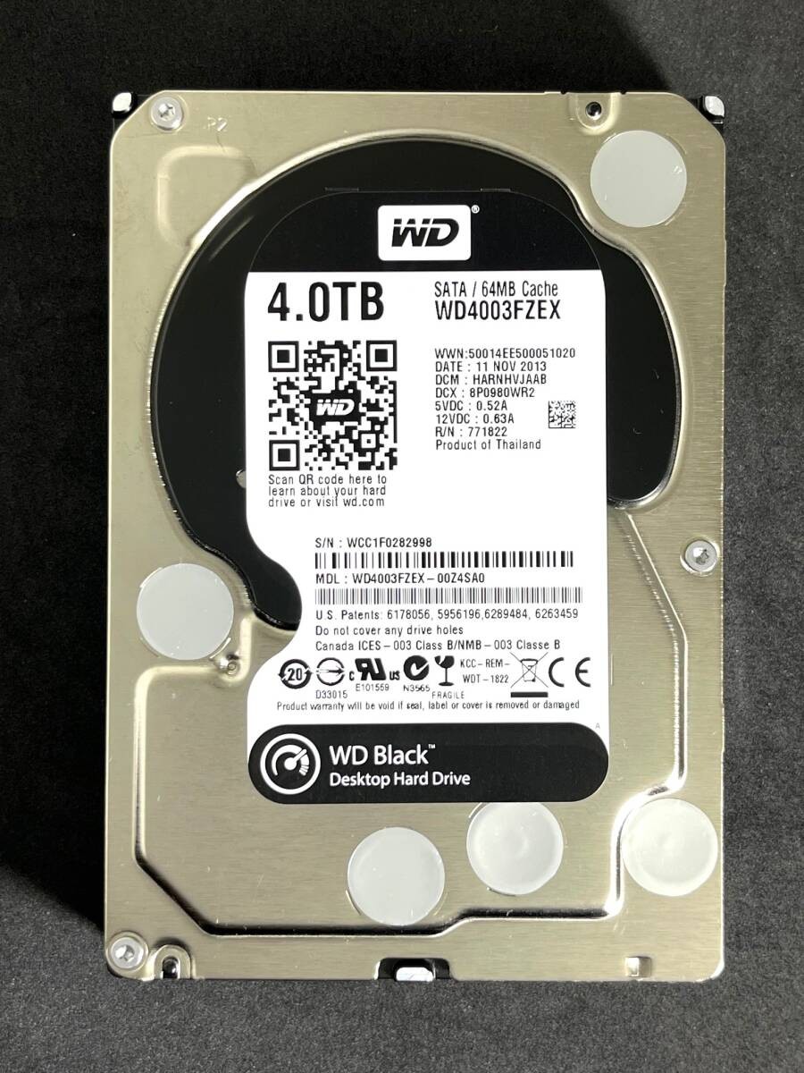 4TB  [Used: 3332h] WD4003FZEX / Western Digital Black Low Activity WD 3.5-inch