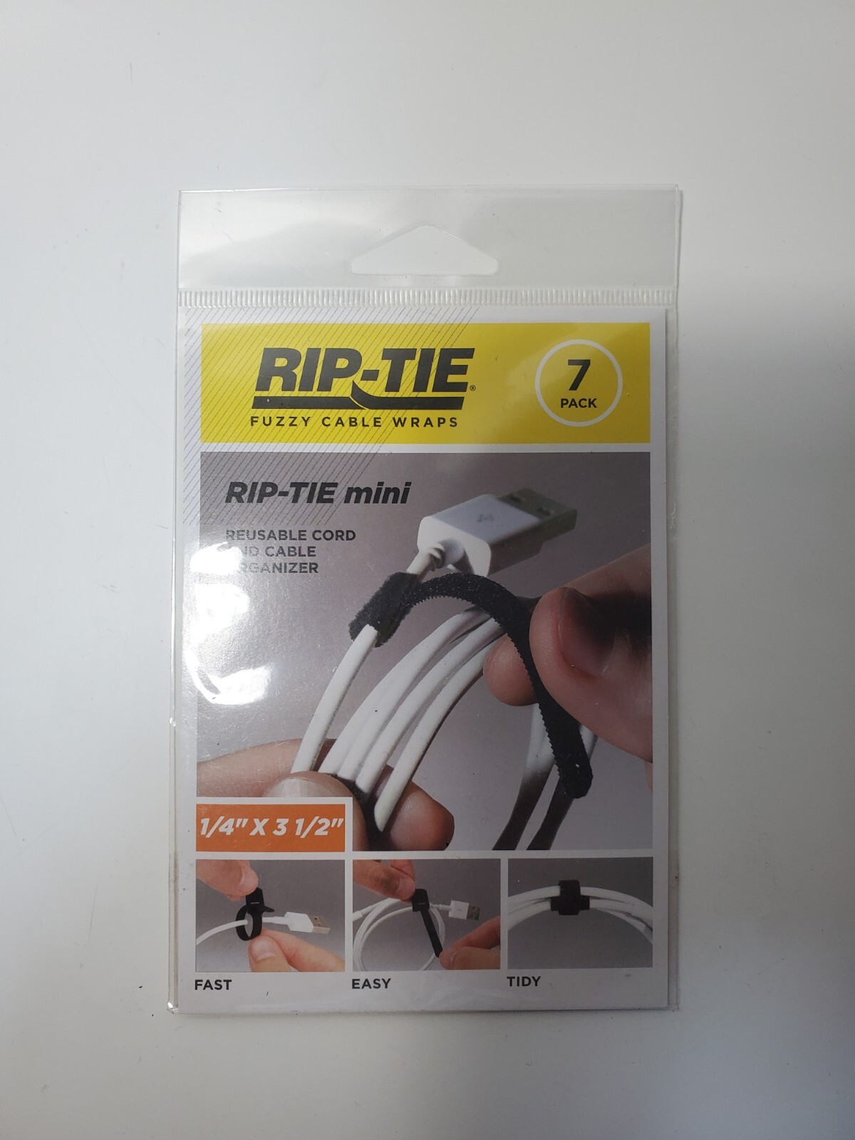 Rip-Tie 3.5" Mini Cable Wraps Black 7 per Pack