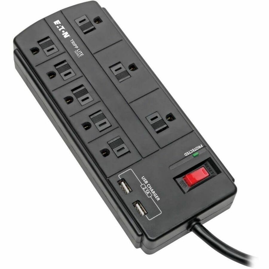 Tripp Lite by Eaton 8-Outlet Surge Protector with 2 USB Ports (2.1A Shared) - 8