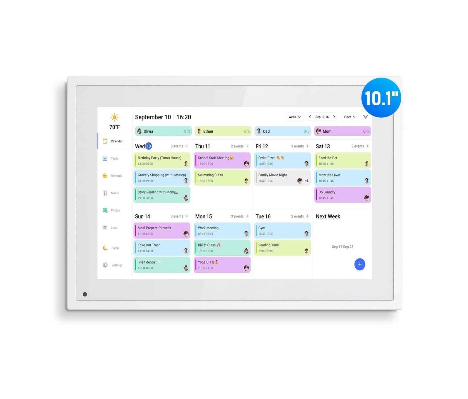 Digital Calendar, 10.1 Inch Smart Electronic Desk Calendar & Chore Chart, Tou...