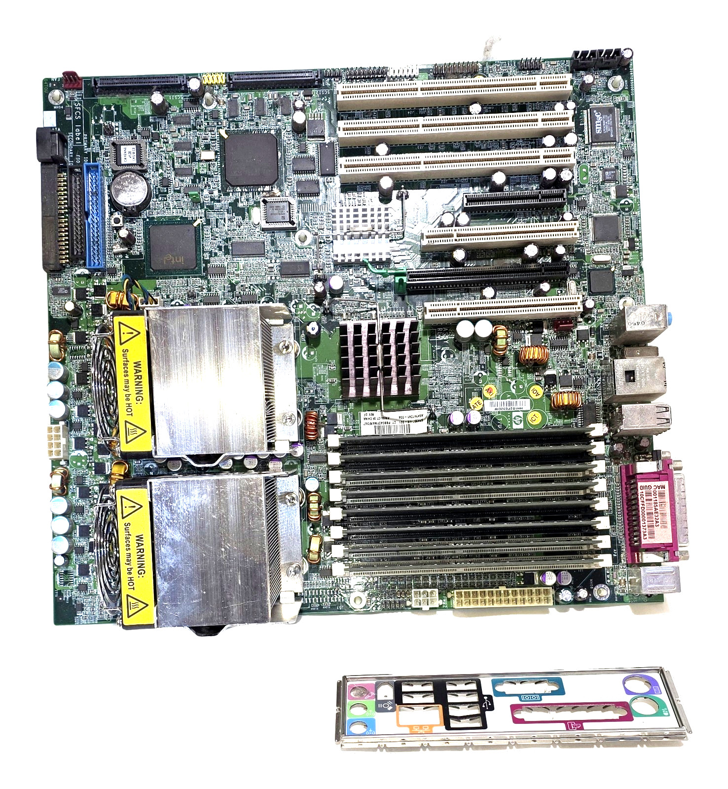 HP xw8200 Motherboard 350446-001 Dual Xeon 3.4GHz 4GB DDR2 Heatsinks I/O Shield