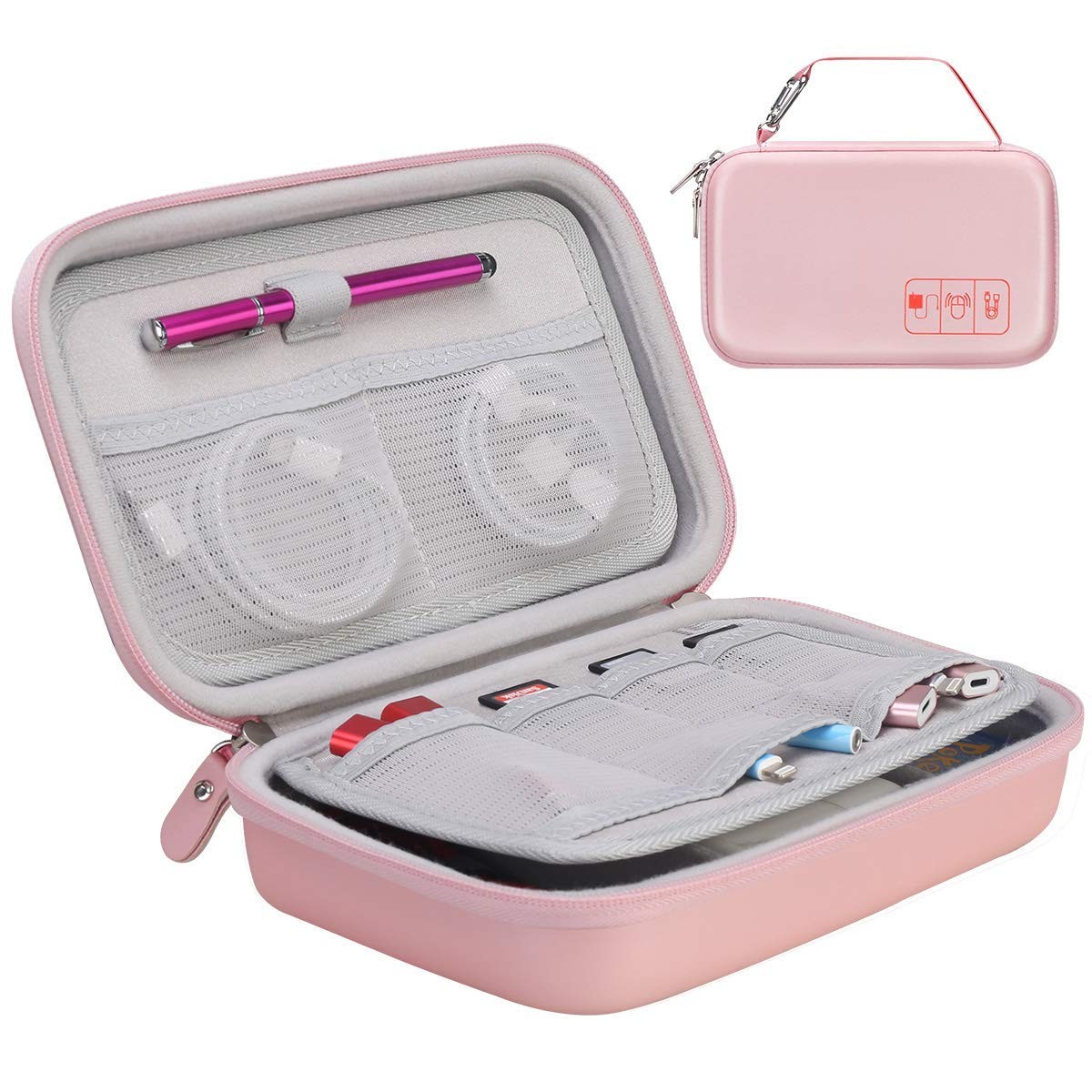 Canboc Hard Travel Electronic 9.12 x 5.57 x 2.43 inches, A-Rose Gold