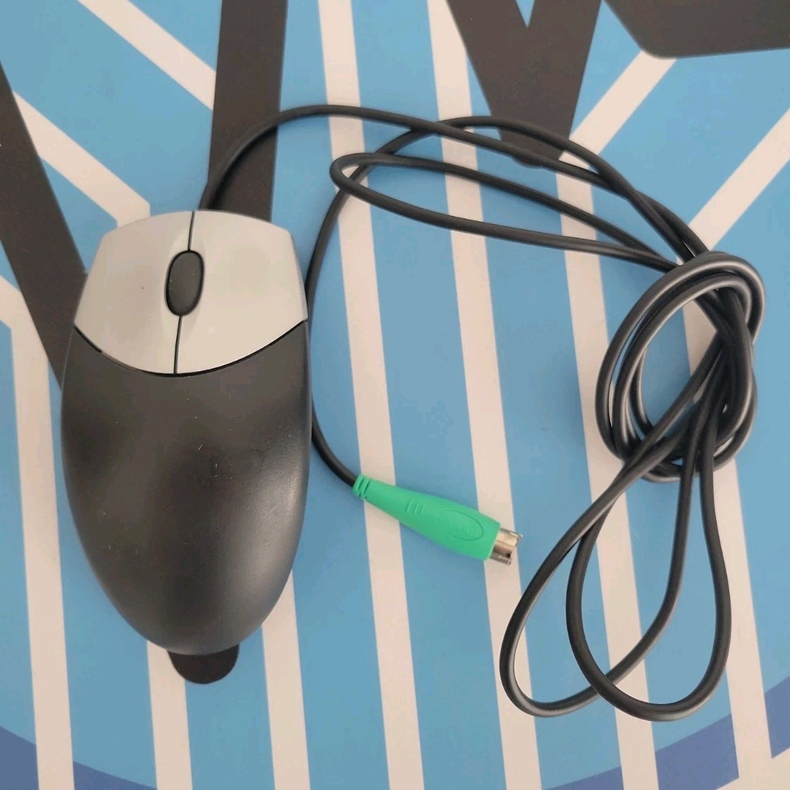 Vintage Logitech PS/2 Wired 3-Button Mechanical Trackball Scroll Mouse ~Gateway