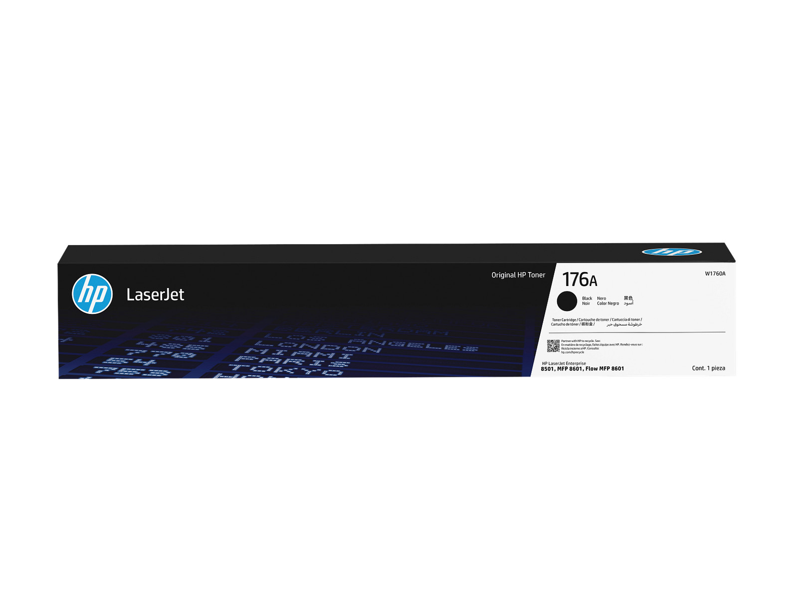 HP 176A Black Original LaserJet Toner Cartridge, Average cartridge yields 45,000