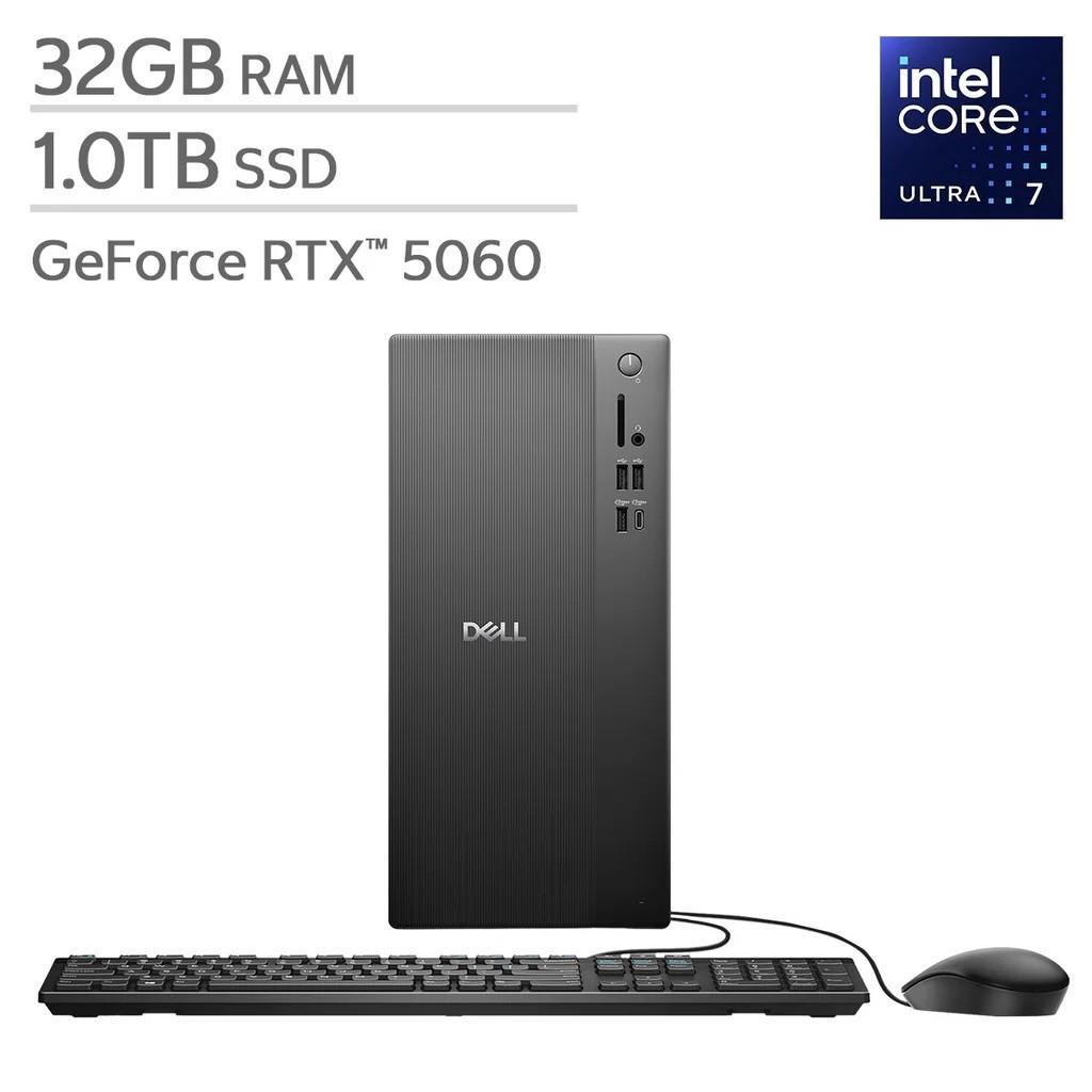 Dell Ect1250 Intel Core Ultra 7 265F 1TB SSD 32GB DDR5 Rtx 5060 Windows 11 Home