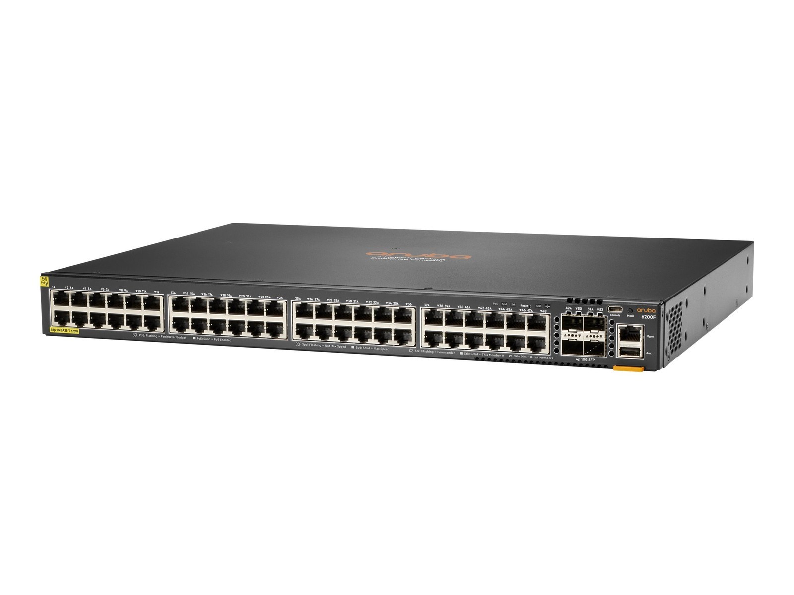 HPE JL727B Aruba 6200F 48G Class4 PoE 4SFP+ 370W Switch New Sealed