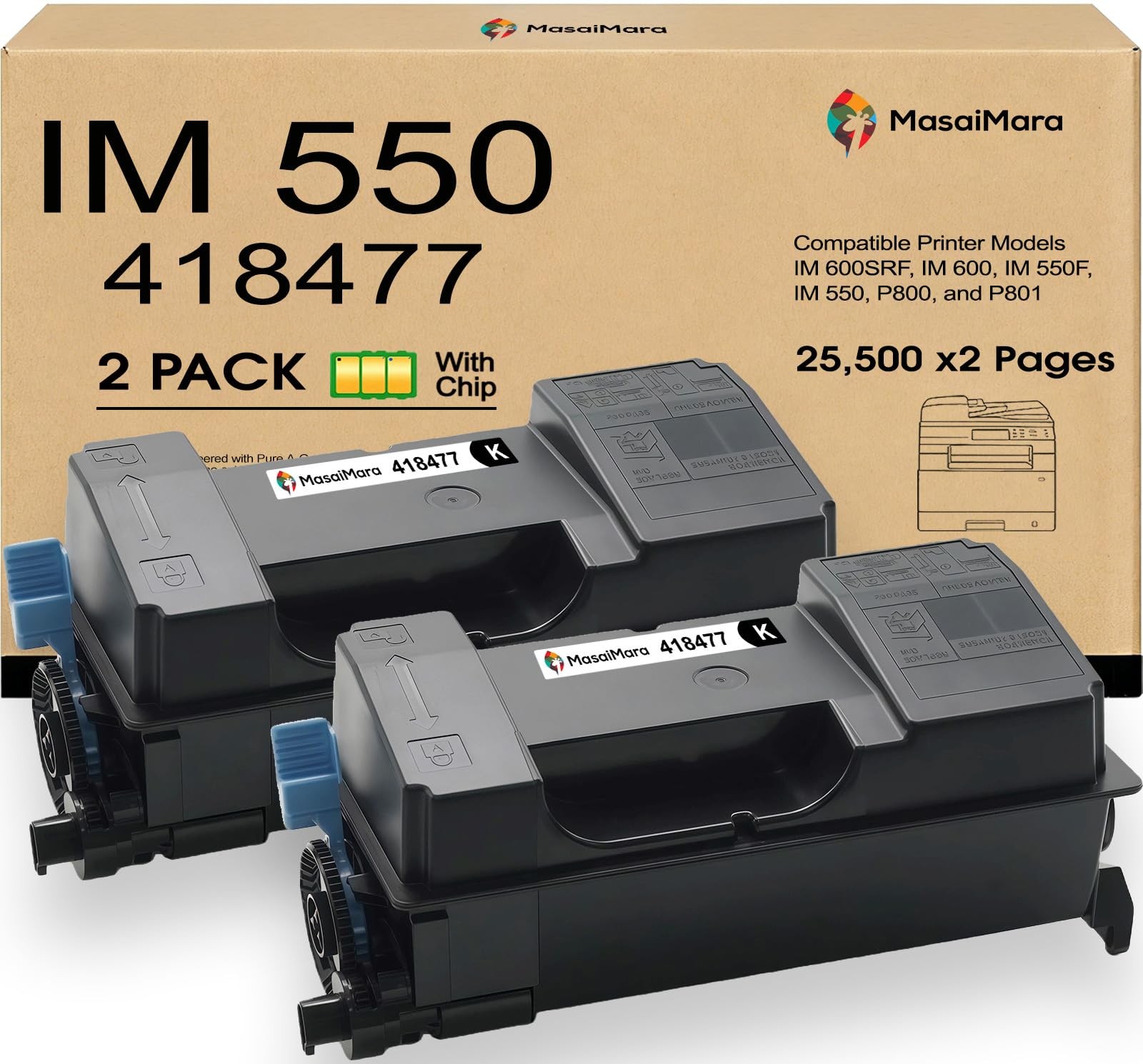 IM550 IM 550 418477 High Capacity Toner Cartridges for Ricoh IM 600SRF IM 600...