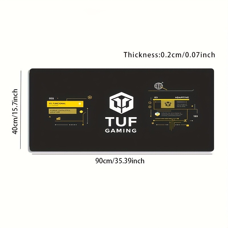 1 Large-sized Esports Gaming Mouse Pad with a Black and Yellow Esports-themed