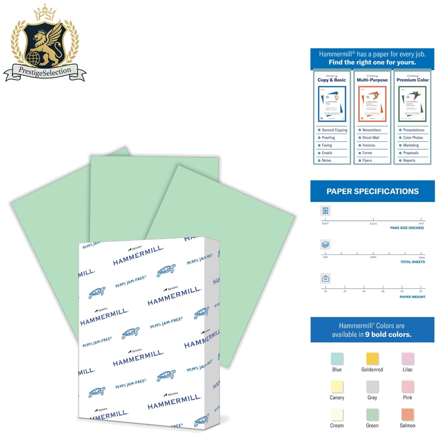 Sustainable 20 lb Pastel Green Printer Paper, 8.5x11 for Creative Projects