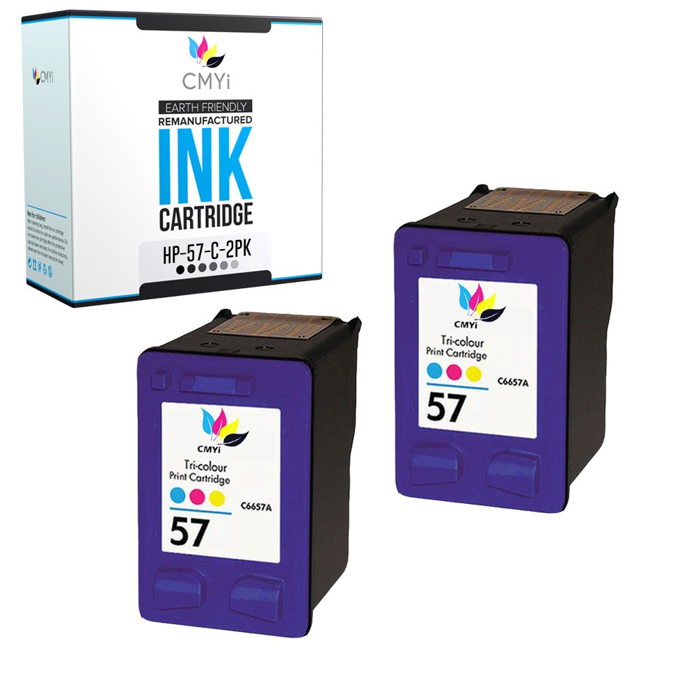 2PK CMYi Replacement HP 57 Color Ink Cartridges for HP PSC 2100 2108 2170 2200