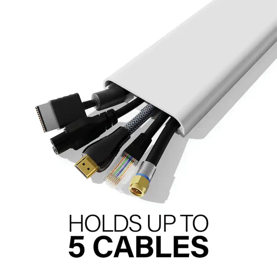 Sanus - On-Wall Cable Concealer Kit for Mounted TVs - Holds Up to 5 Cables White