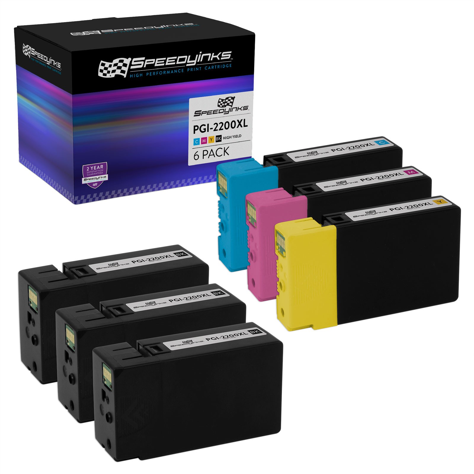 6PK PGI-2200XL for Canon 9255B001 9268B001 9269B001 9270B001 HY Cartridge Maxify