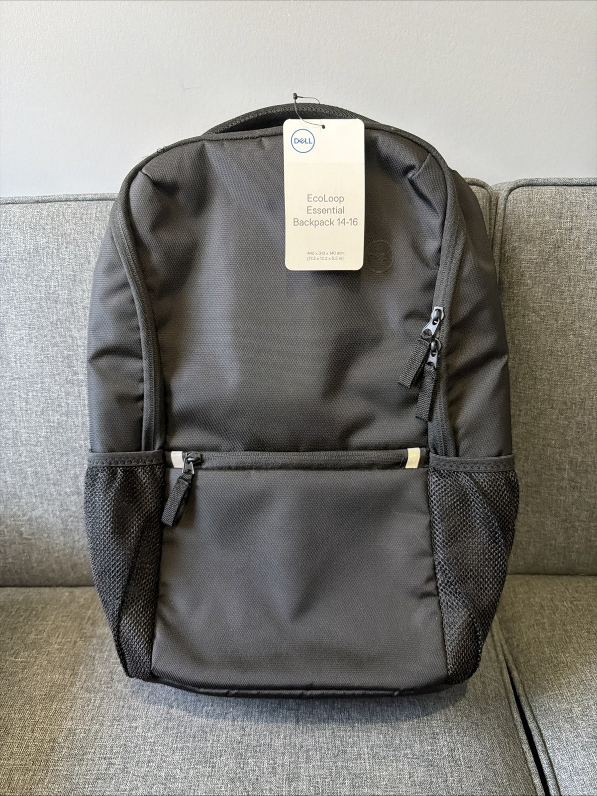 Dell  EcoLoop Essential Backpack 14 - 16 Black Silver CP3724 NWT