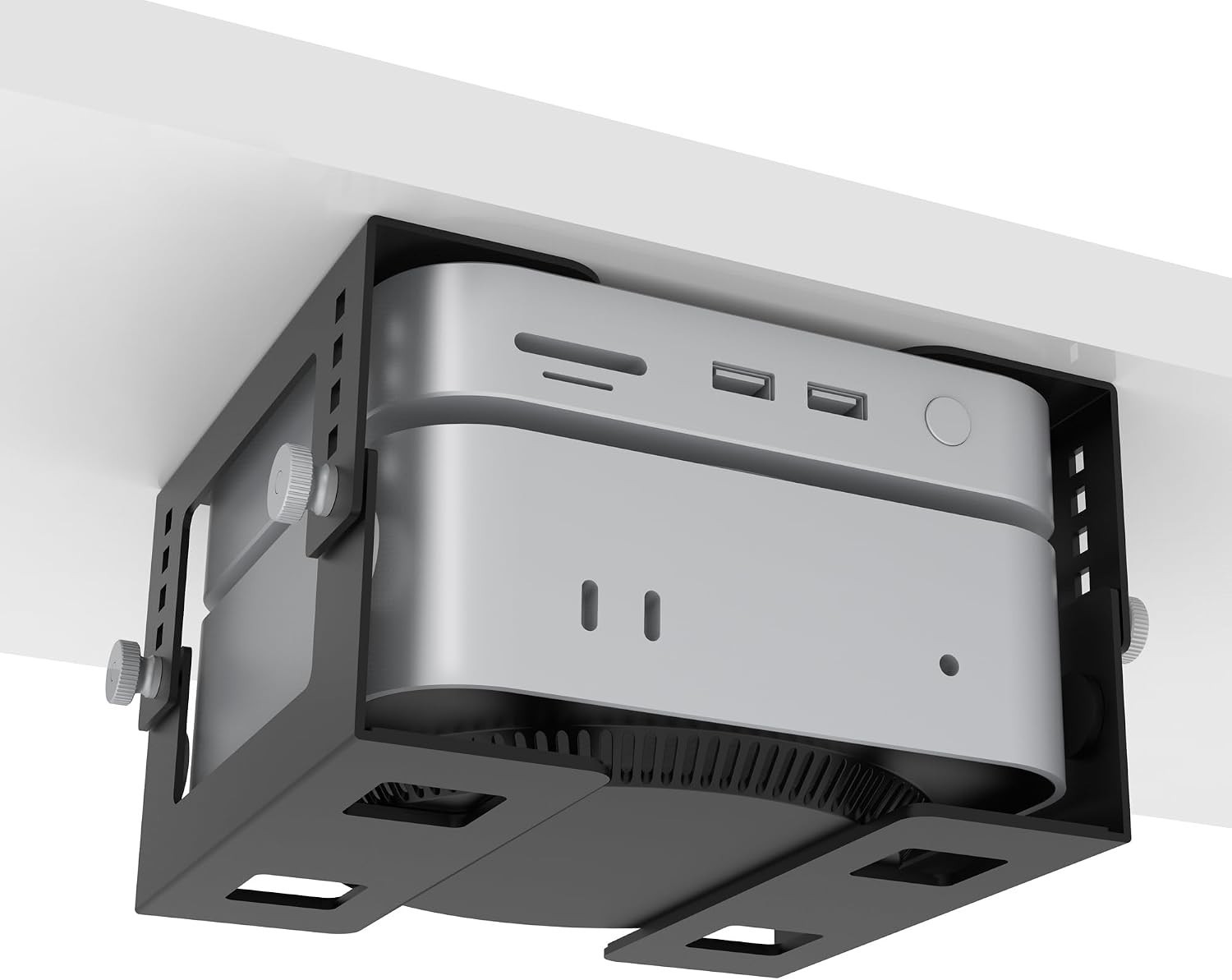 Under Desk Mini PC Mount Bracket – 5-Level Height Adjustable (1.8" to 3.3"
