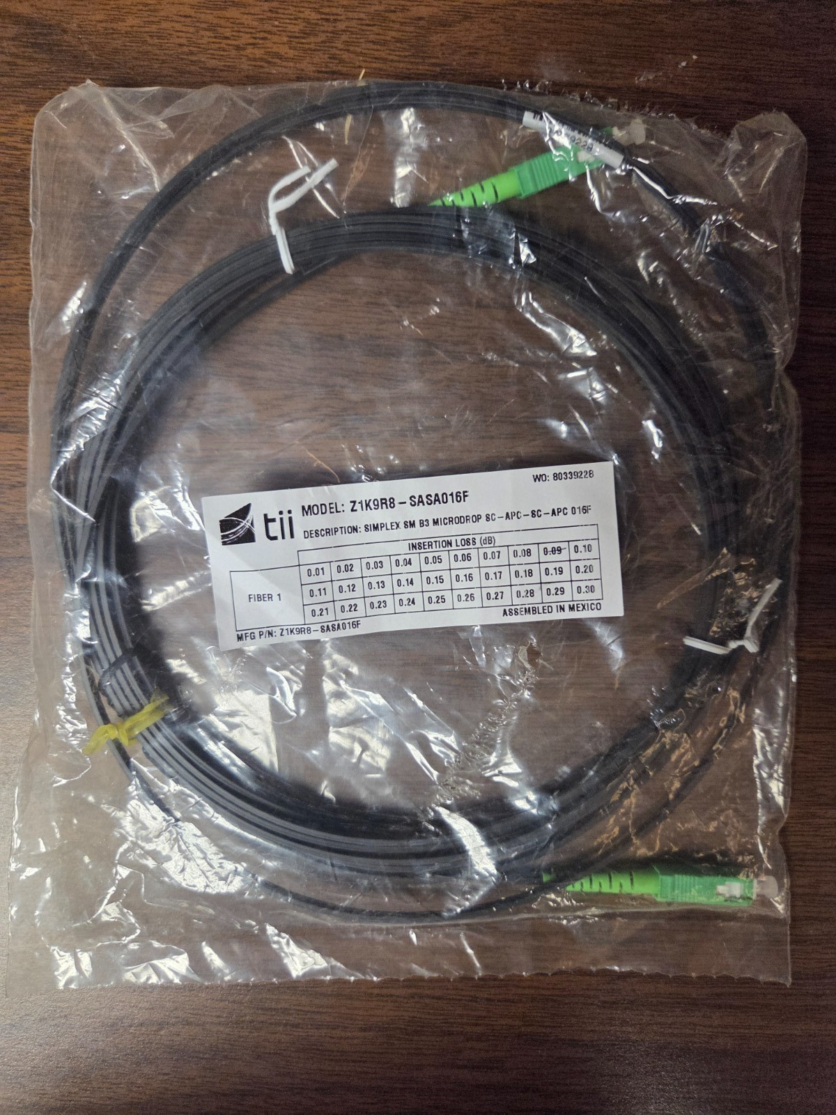 Tii Technologies Z1K9R8 Fiber Optic Cables SC-APC/SC-APC (Var. Sizes in LOTS)