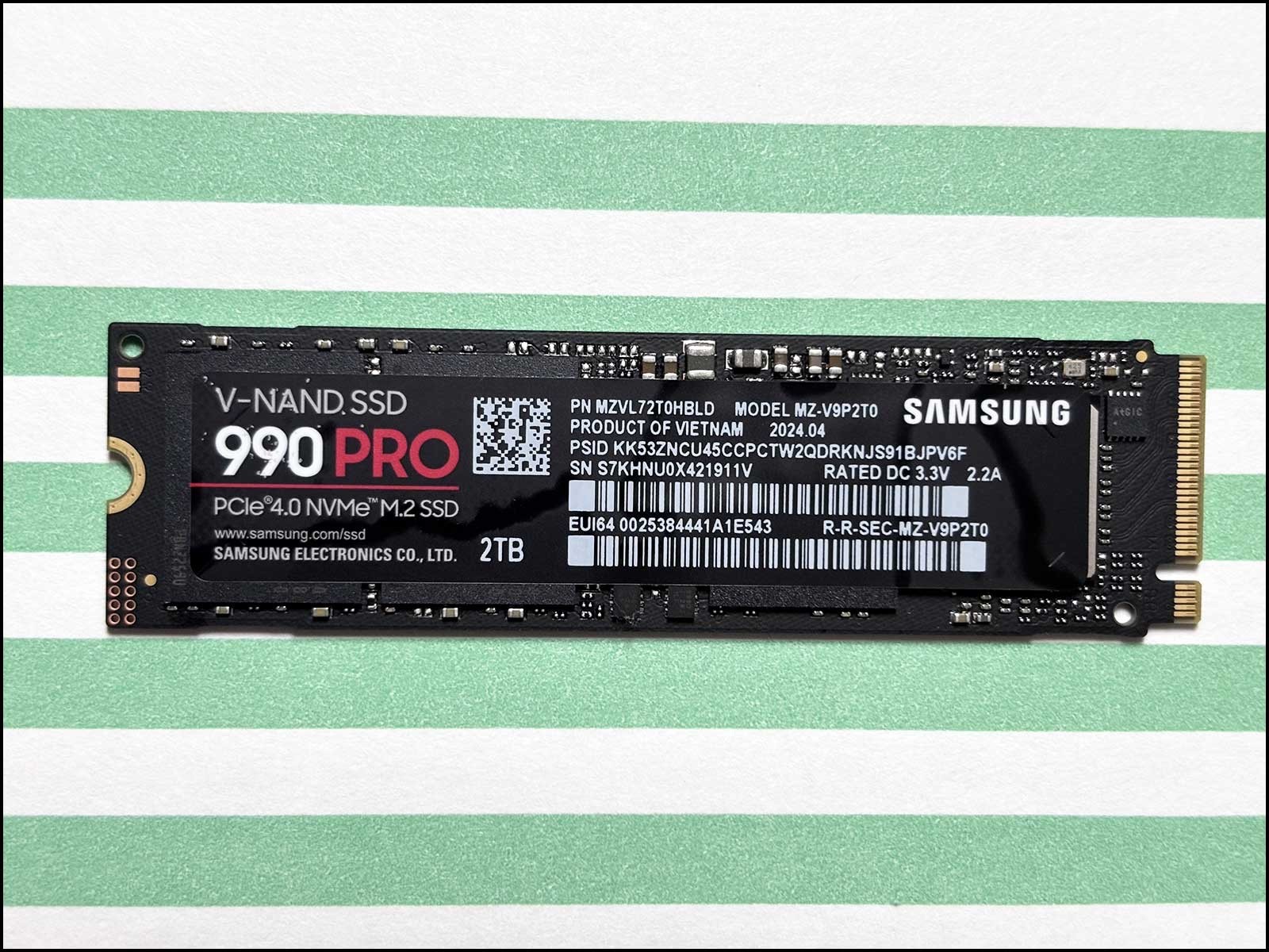 Samsung 990 PRO 2TB NVMe M.2 SSD PCIe 4.0 MZ-V9P2T0 Pulled Tested