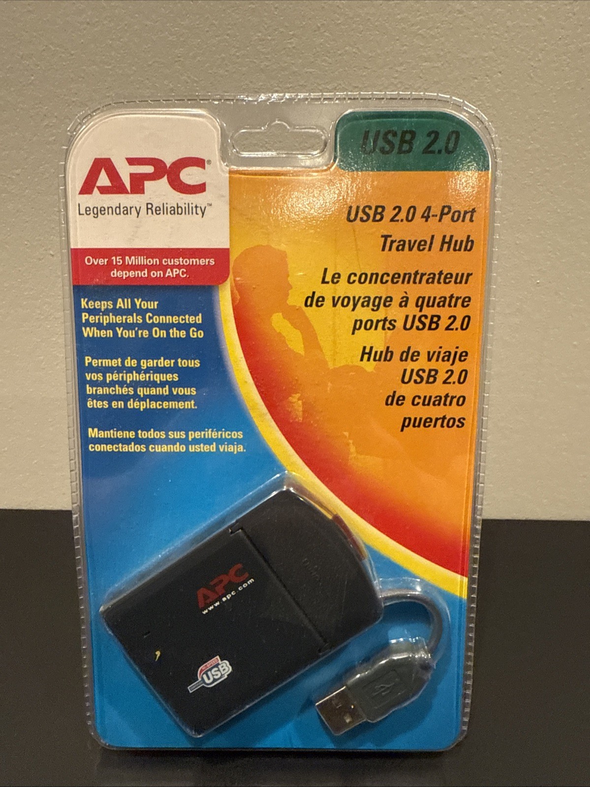 APC 19501SG-1V USB 2.0 Travel Hub, 4 Ports, USB-A Male to Four Female Ports