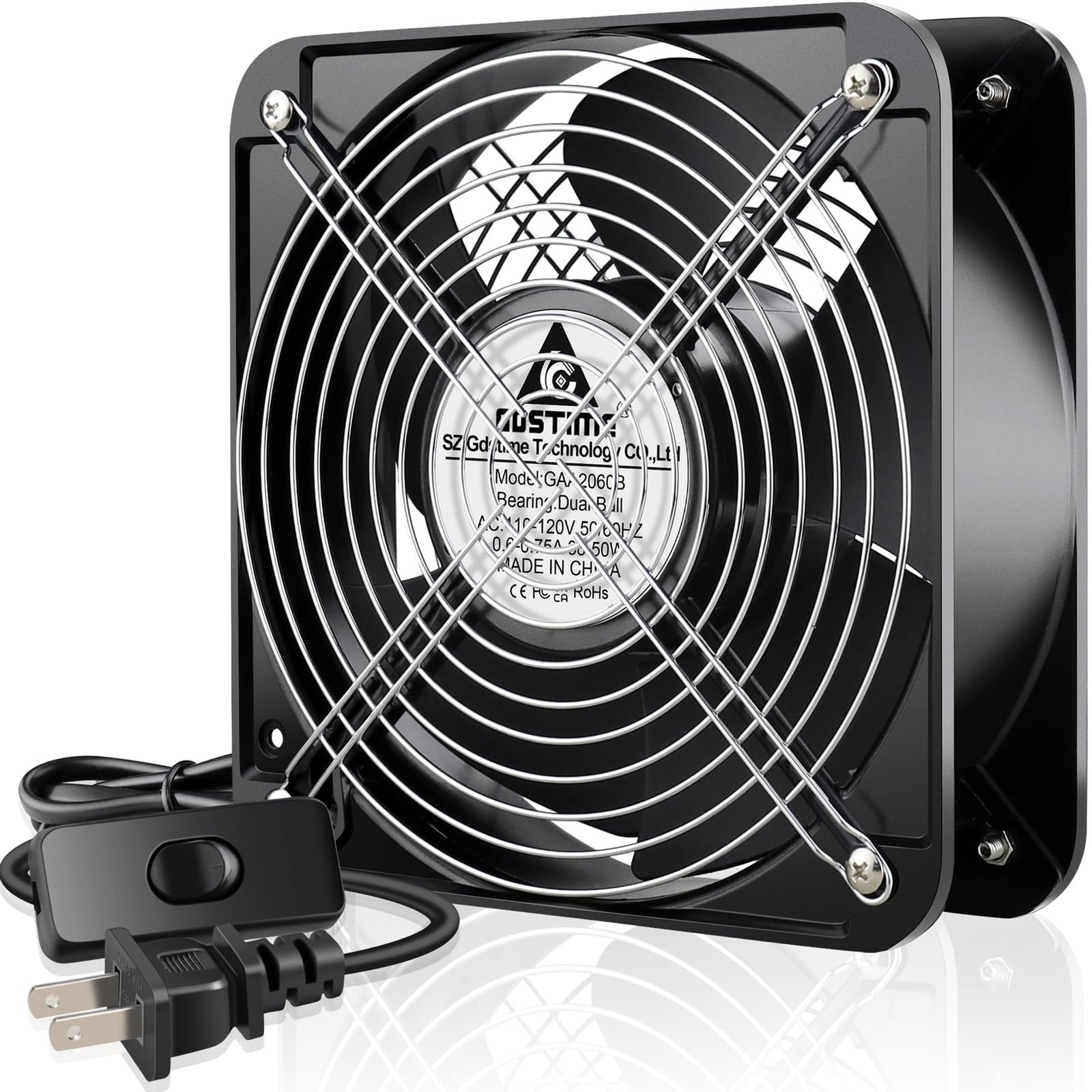 AXIAL Fan 20060, 110V 120V AC 200mm x 200mm x 60mm Heavy Duty Industrial Fan,...
