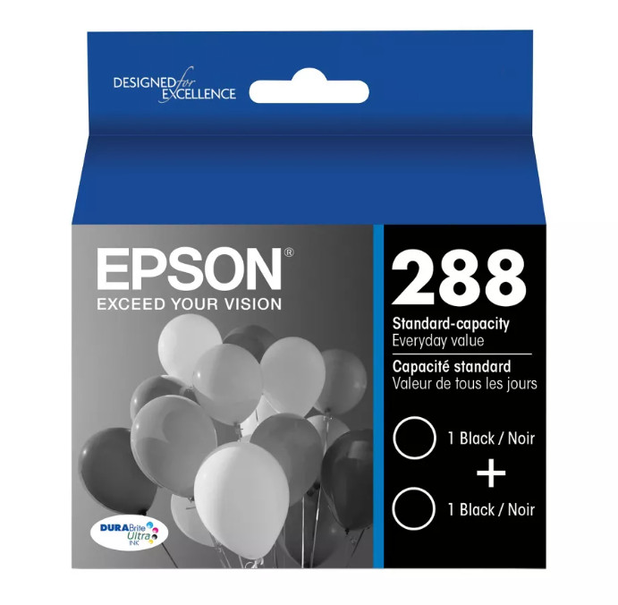 Epson 288 2pk Combo Ink Cartridge - Black (In Date) NEW 