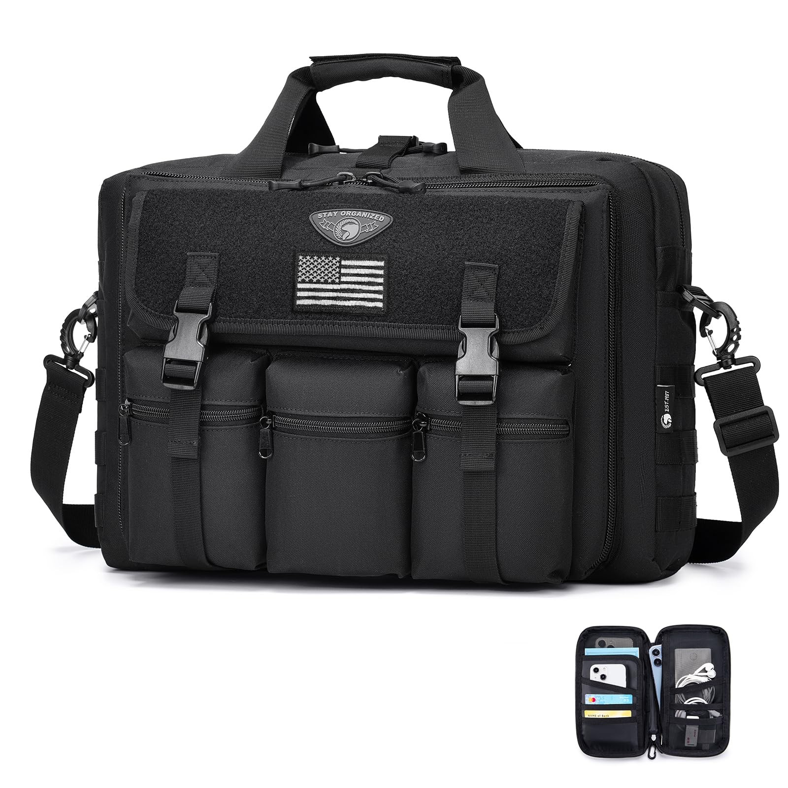 Tactical Laptop Bag for 15.6/17.3 Inch Flight Bags for Pilots Tactical Milita...