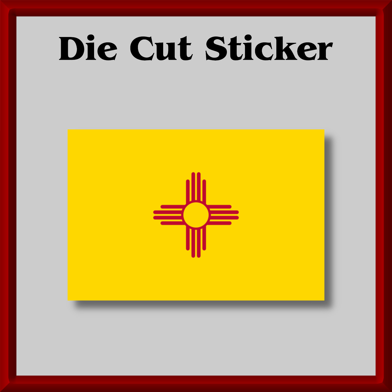 New Mexico Flag Sticker  Waterproof, Die-Cut, Printed Vinyl Decal for Laptops
