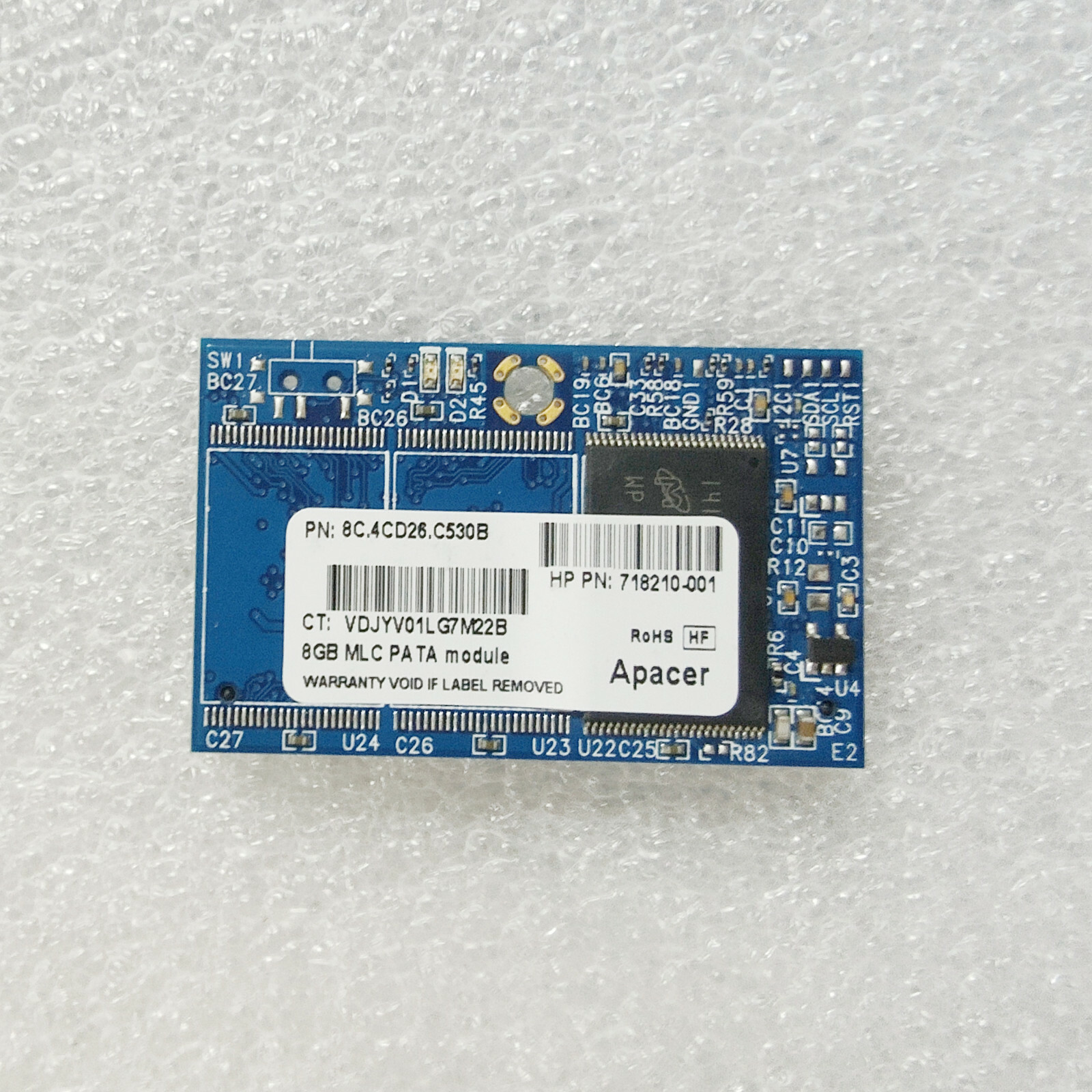 Horizontal HP Apacer 8GB MLC PATA Module, HF 8C.4CD26.C530B