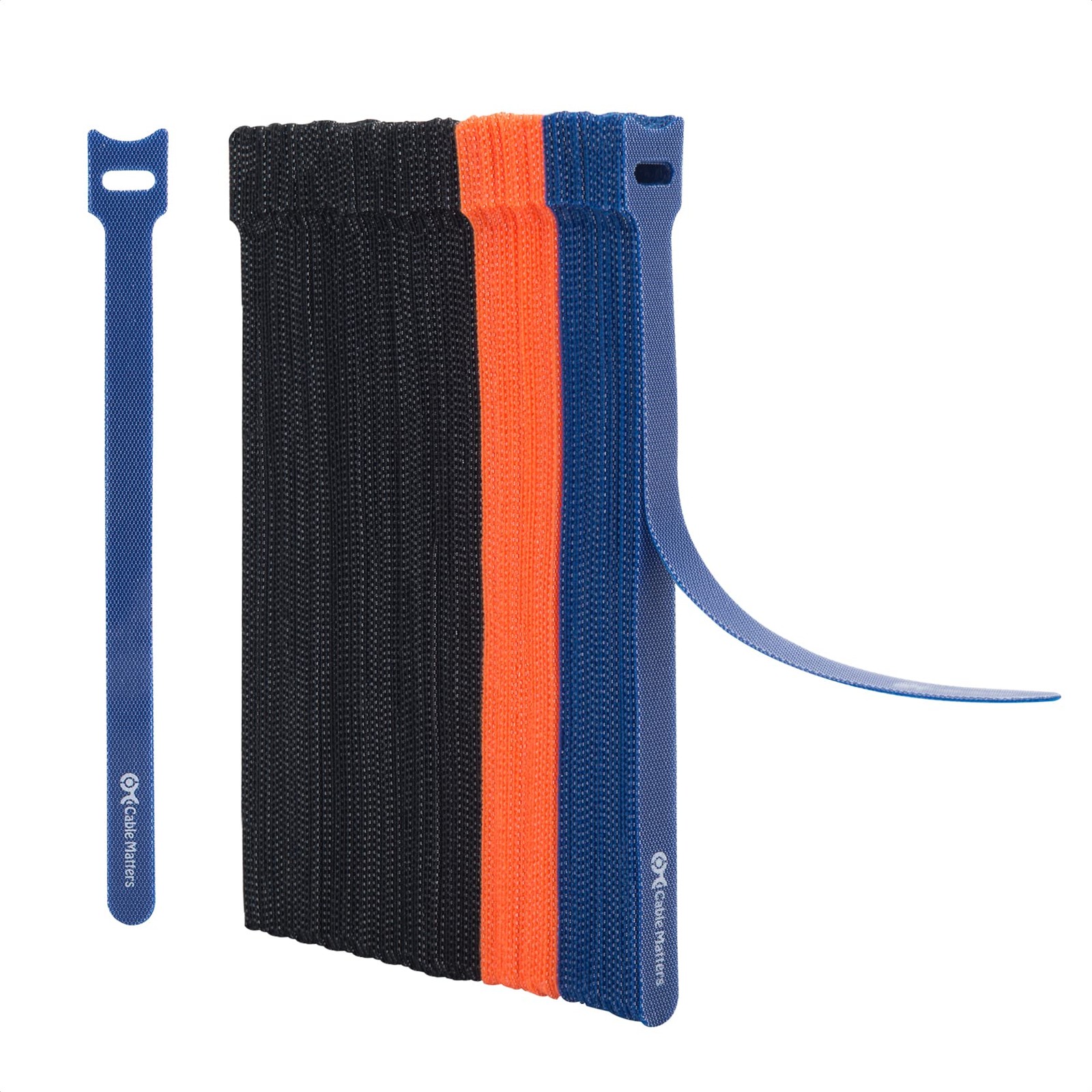 Cable Matters 100-Pack 8-Inch Reusable Hook & Loop Cable Ties Multi-Color