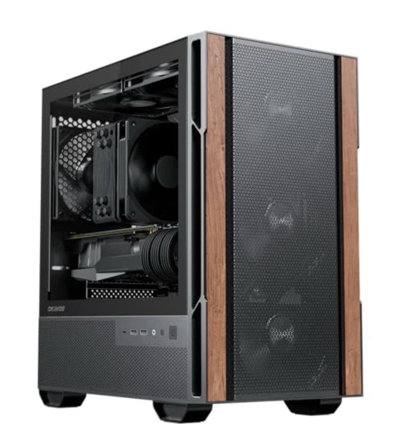 Genuine Walnut Wood Micro ATX Case, MATX PC Case with 4 × 120mm 3 Pin Non-PWM
