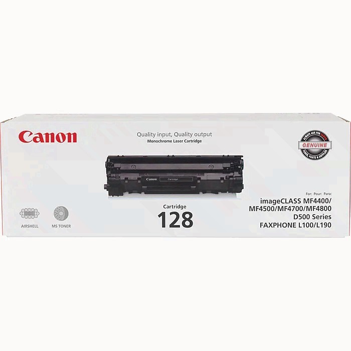 Canon 128 Black Standard Yield Toner Cartridge (3500B001AA)