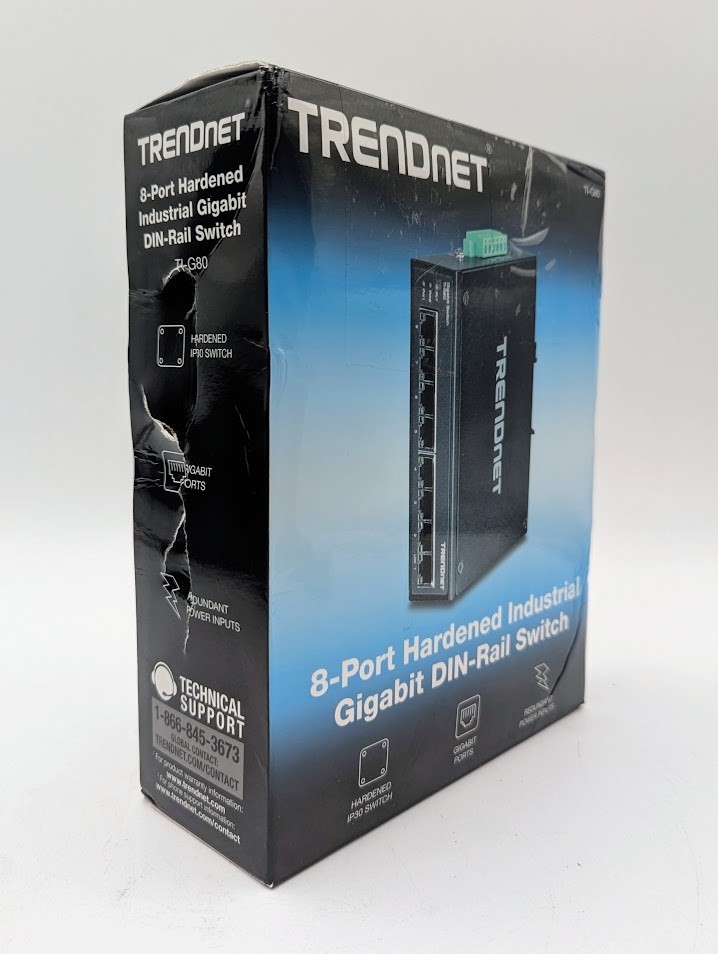 TRENDnet TI-PG80 8-Port Hardened Industrial Gigabit PoE+ DIN-Rail Switch 200W