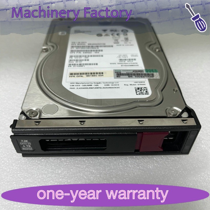 1PCS FOR HPE 861683-B21 862133-001 7.2K 4TB SATA 6G 3.5" SC Midline HDD Hard Dr