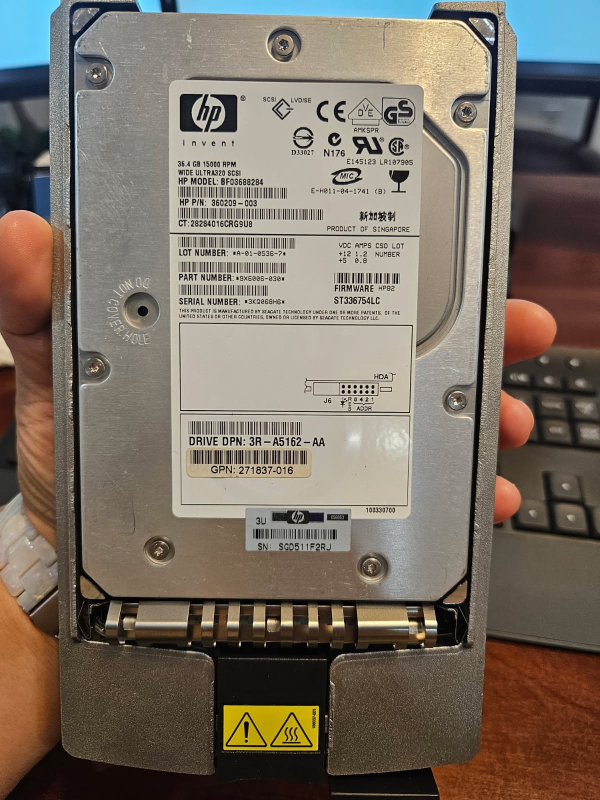 HP Hard Drive model BF03688284 36.4 GB 15000 RPM  NEW IN PACKAGE