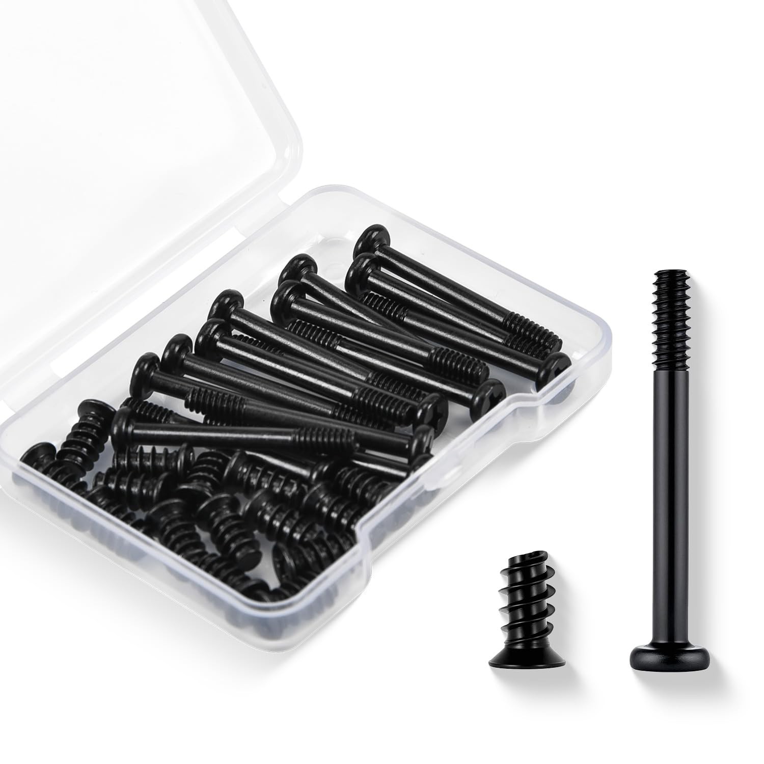 30PCS Computer PC Fan Screws Kit for 6-32X30Mm, M5X10Mm, Black