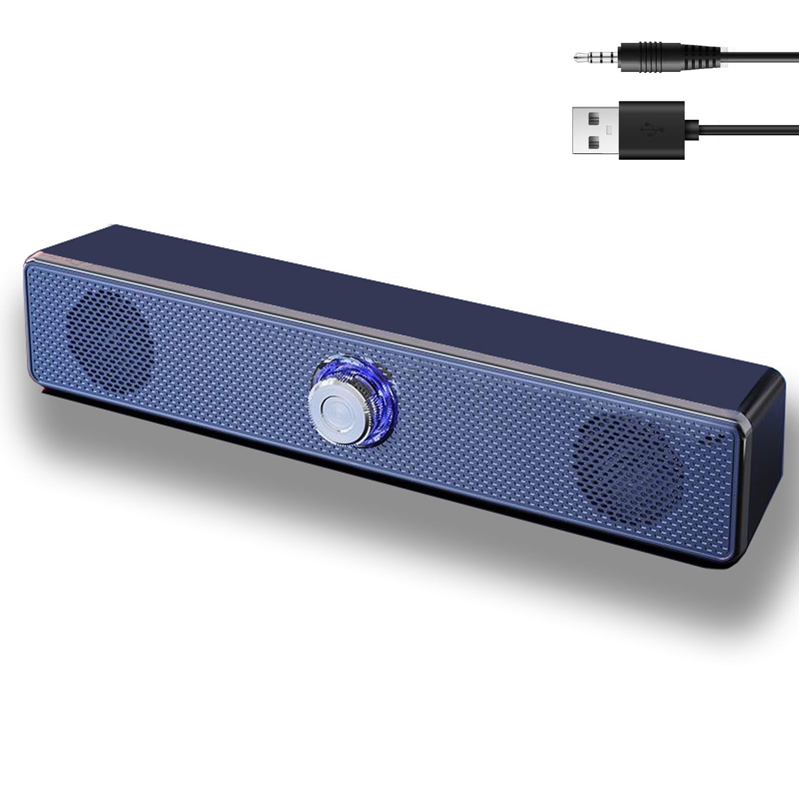 Computer Speakers Wired USB-Powered Sound-bar with Stereo Sound for PC Desktop P