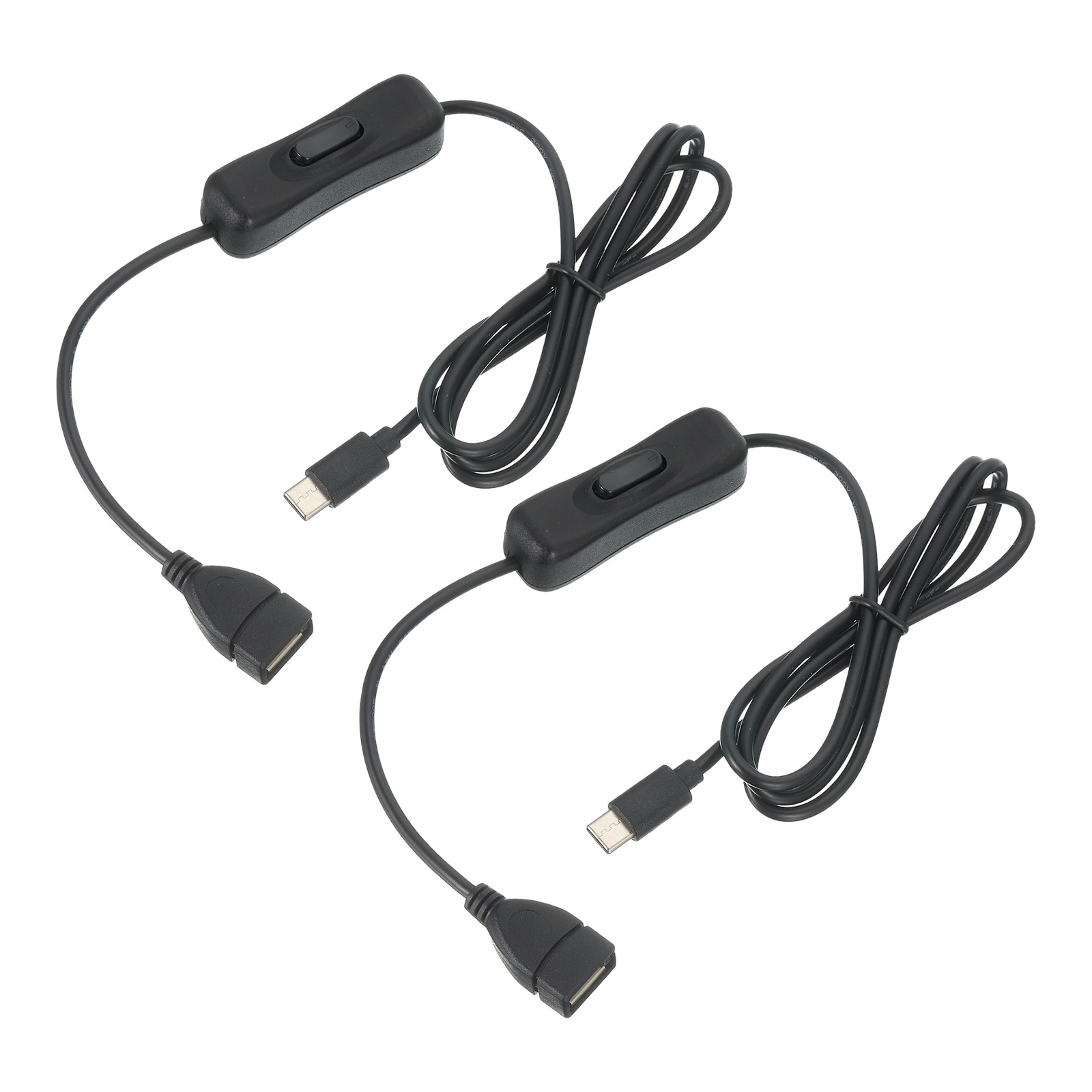 3.28ft USB Extension Cable Type C to USB Female 66W Data Power Cord Black 2Pack