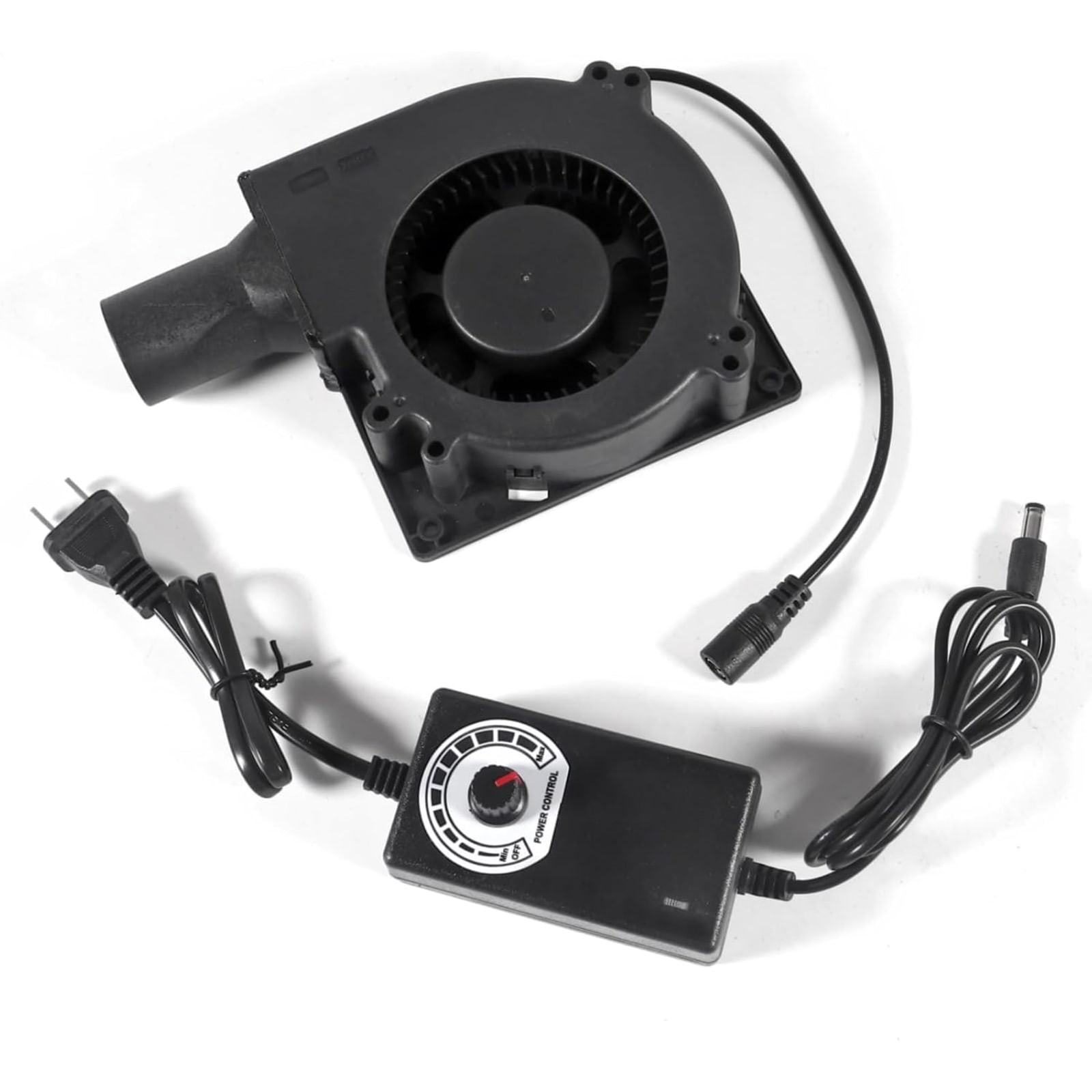 120mm x 32mm 12V Dual Ball Bearing Blower Fan Variable Speed AC Plug BBQ Smoker
