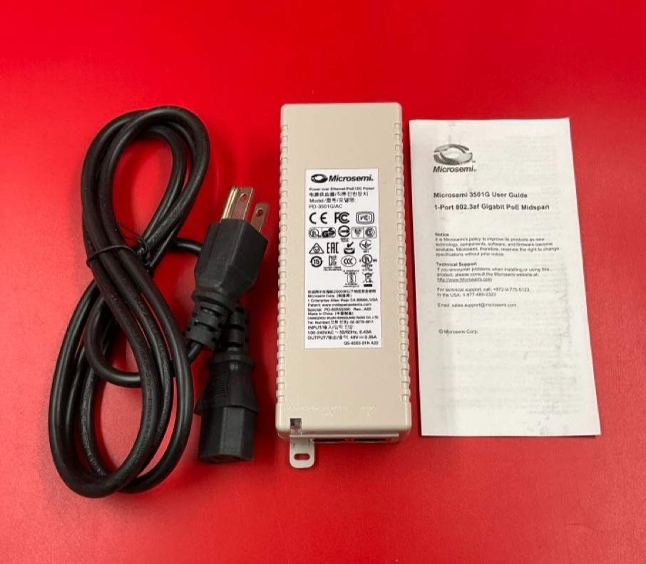 Microsemi PoE 1-Port 15.4W Gig Midspan PD-3501G/AC ✅ ❤️️ ✅ ❤️️ NEW