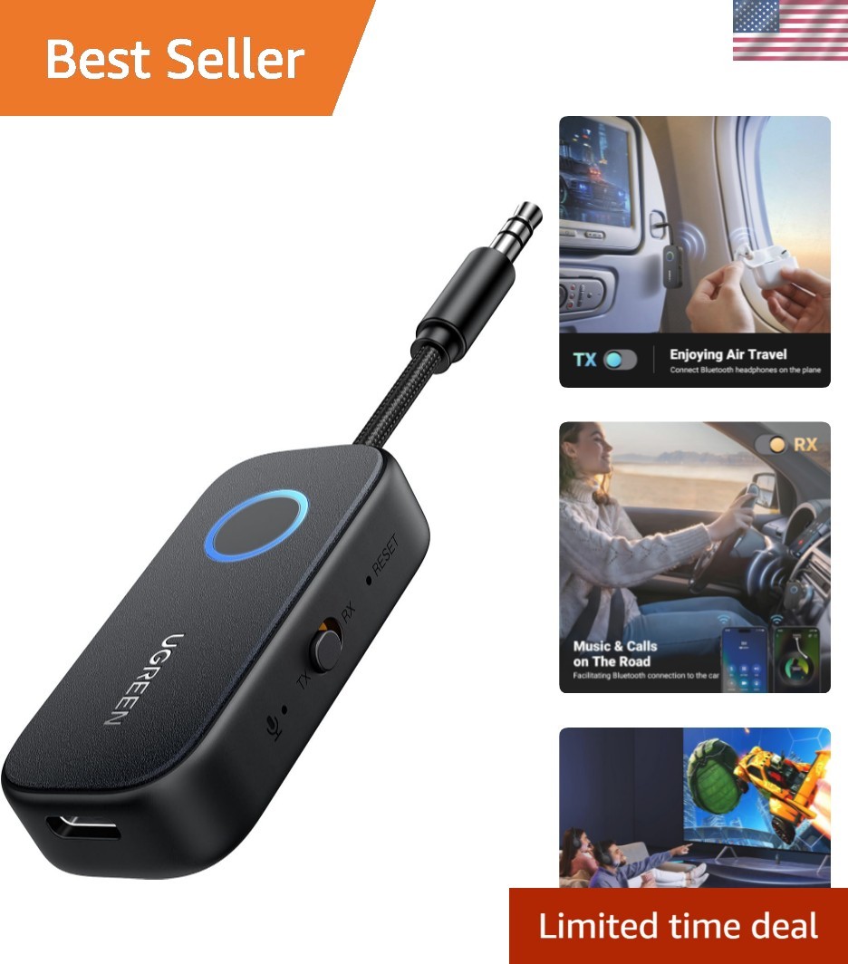High Performance Bluetooth 5.2 Adapter - 2-in-1 for Airplane & Home Use