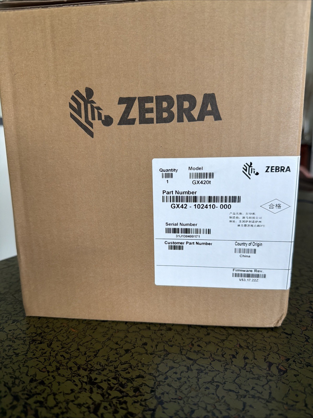 Zebra GX420t Direct Thermal Transfer Label Printer - Black