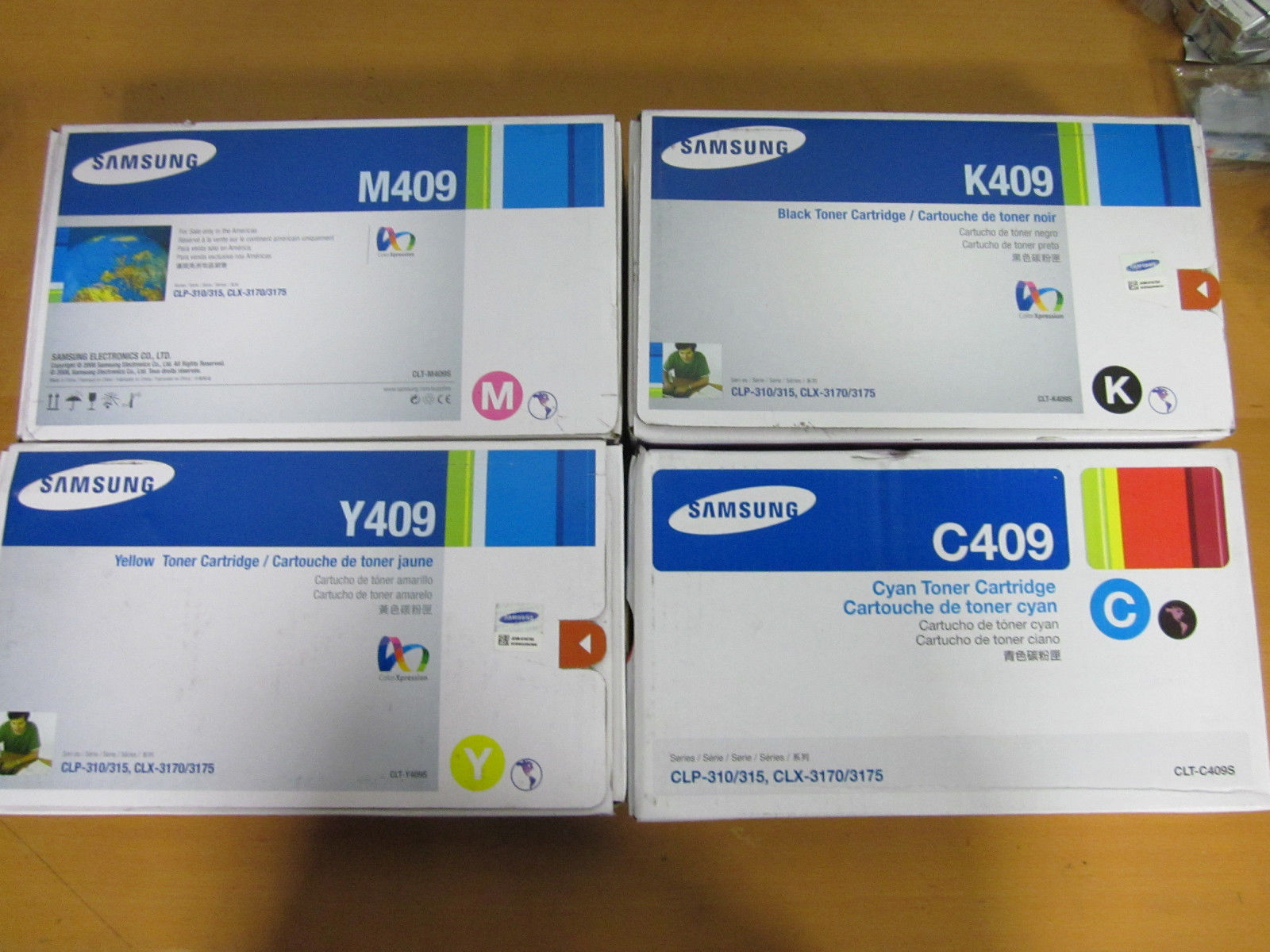 4PK Genuine Samsung CLP315 CLP310 CLX3175 CLX3170 Color Printer CLT-K409S C409