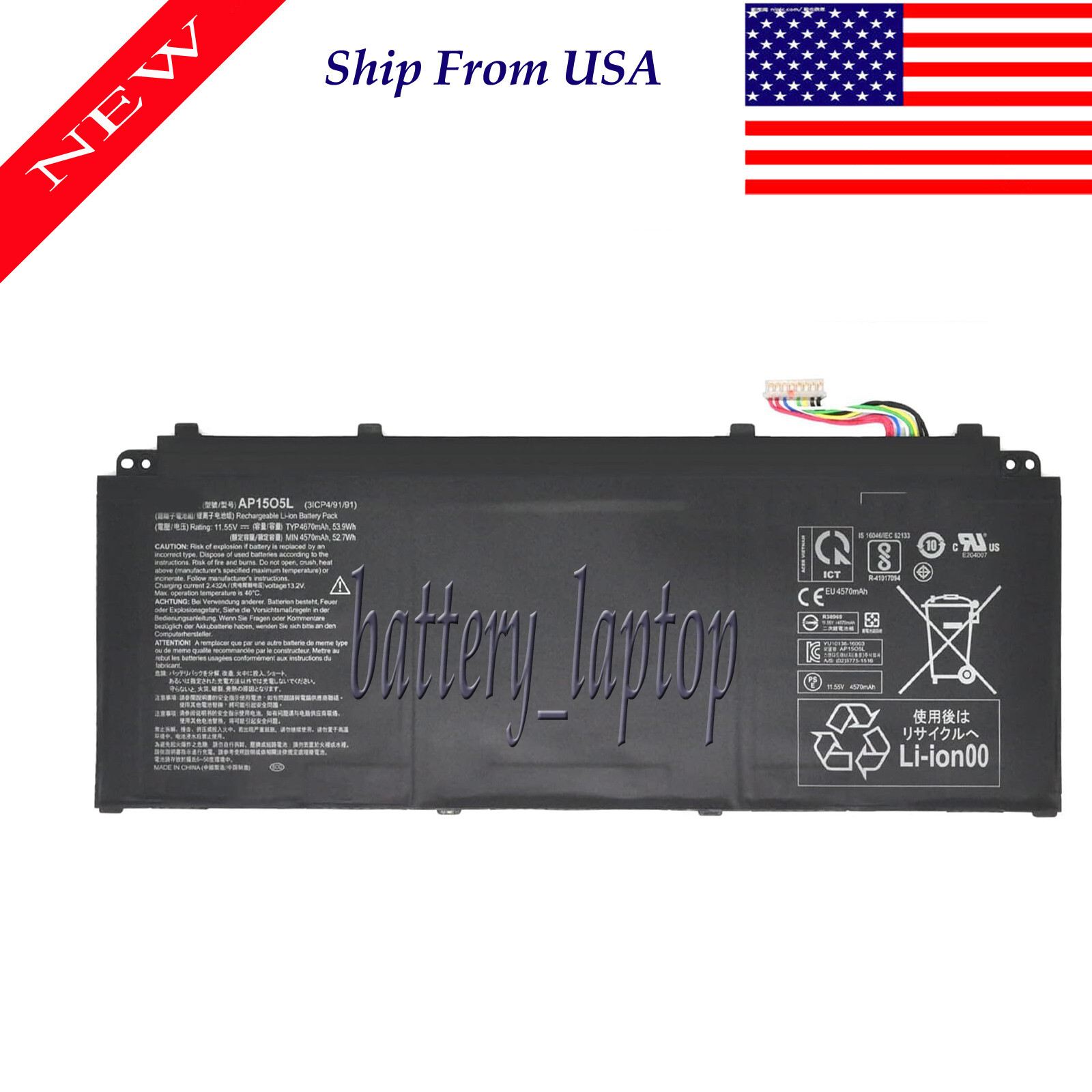 Battery for Acer Spin 5 SP513-52N SP513-52NP SP513-52N-54SF AP1505L AP1503K